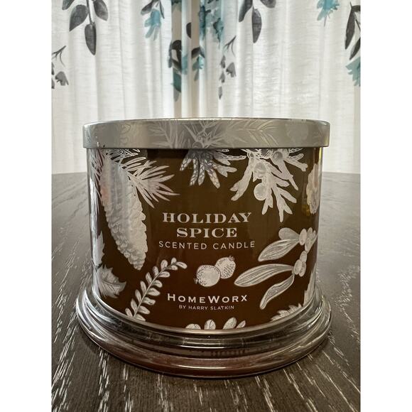 HomeWorx by Harry Slatkin Holiday Spice 3 Wick Candle 14 oz 20-40 hr Burn Time - Picture 1 of 10